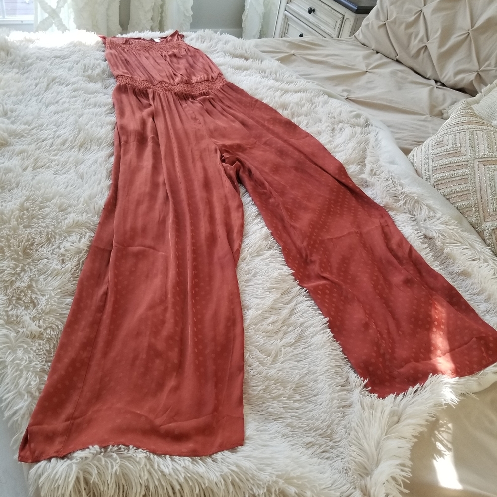 Burnt orange fall jumpsuit